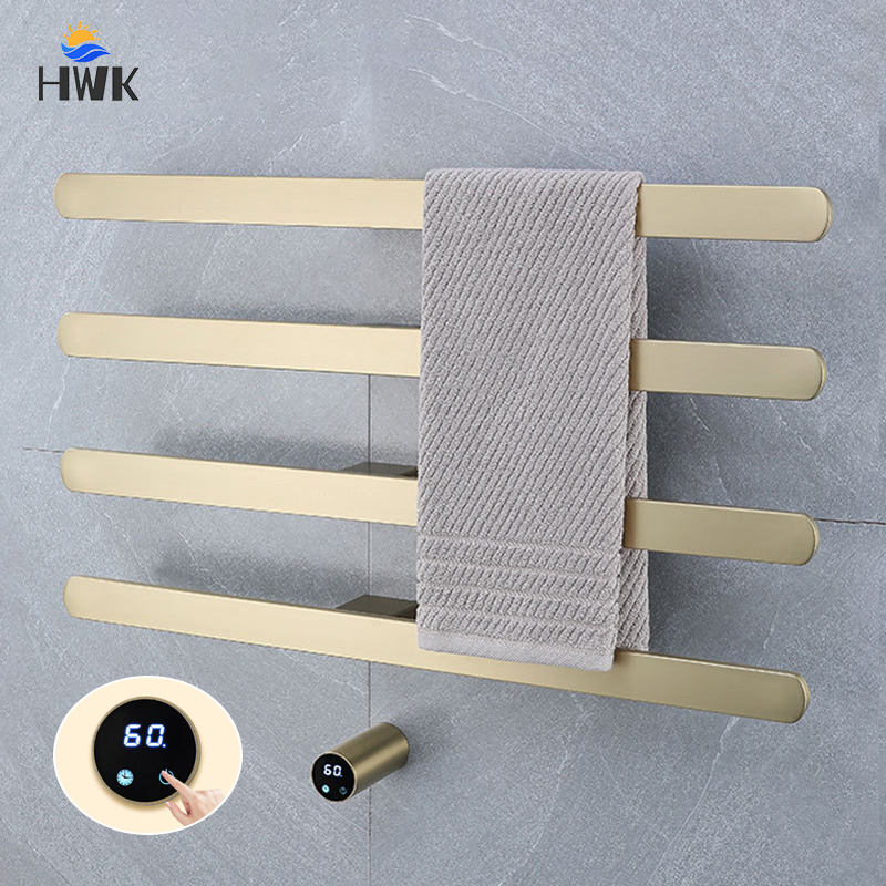 Towel Warmer Electric - Brushed Gold Bathroom Towel Warmer Smart