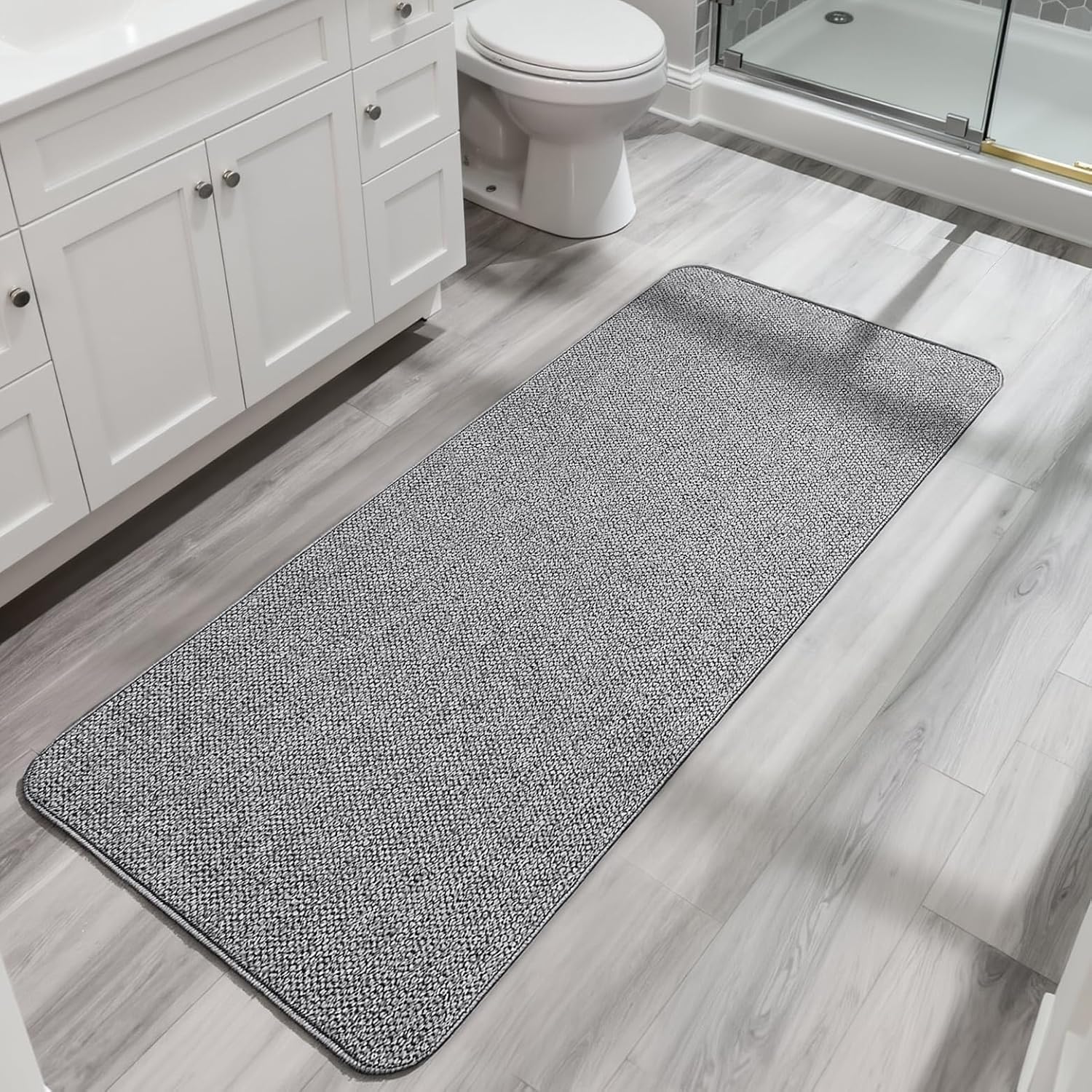 Home Outside Bathroom - Low‑Pile Ultra‑Thin Terry Cloth Bathroom Runner
