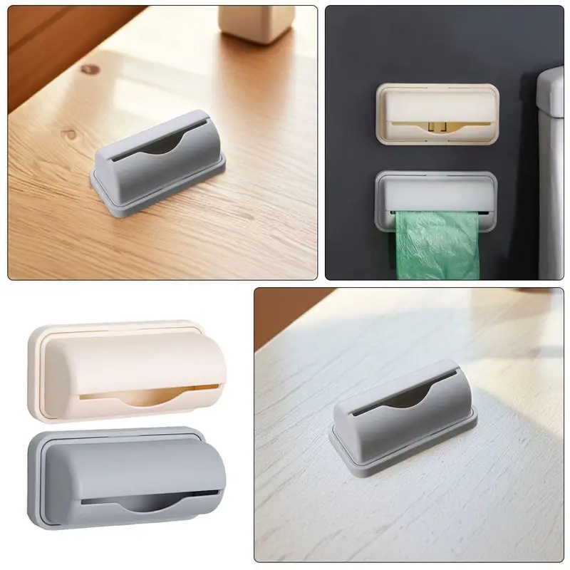 Home Bathroom Organizer - 1/2/3/4Pcs Wall-Mounted Trash Bag Dispenser Kitchen
