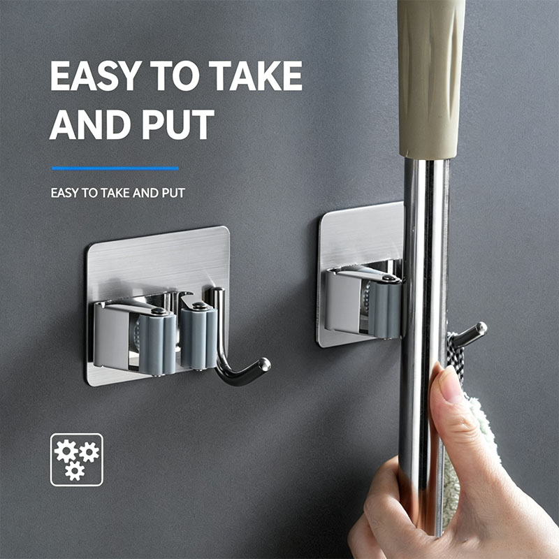 Home Bathroom Organizer - Adhesive Wall Hanging Multi Purpose Hooks