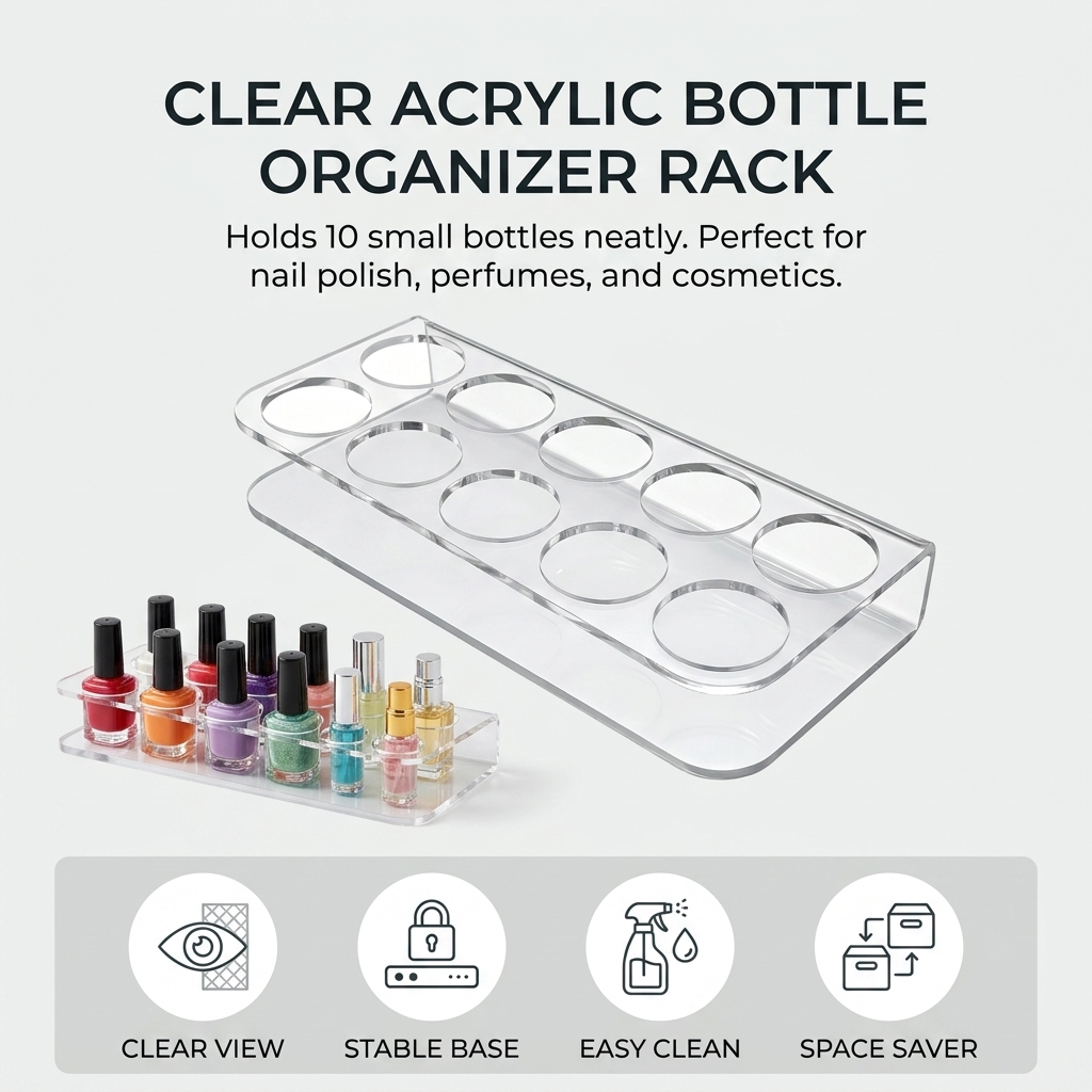 Clear Acrylic Bottle Organizer - đánh giá và giá Home Essentials Bathroom Rack