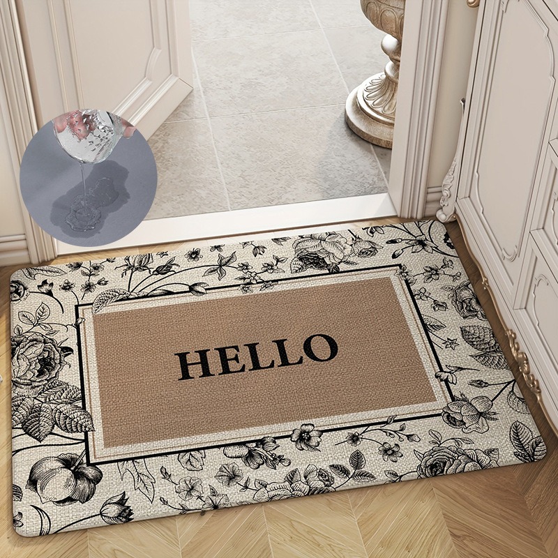 Hello Retro Print Doormat Non- - đánh giá và giá Home Bathroom Cleaning Machine