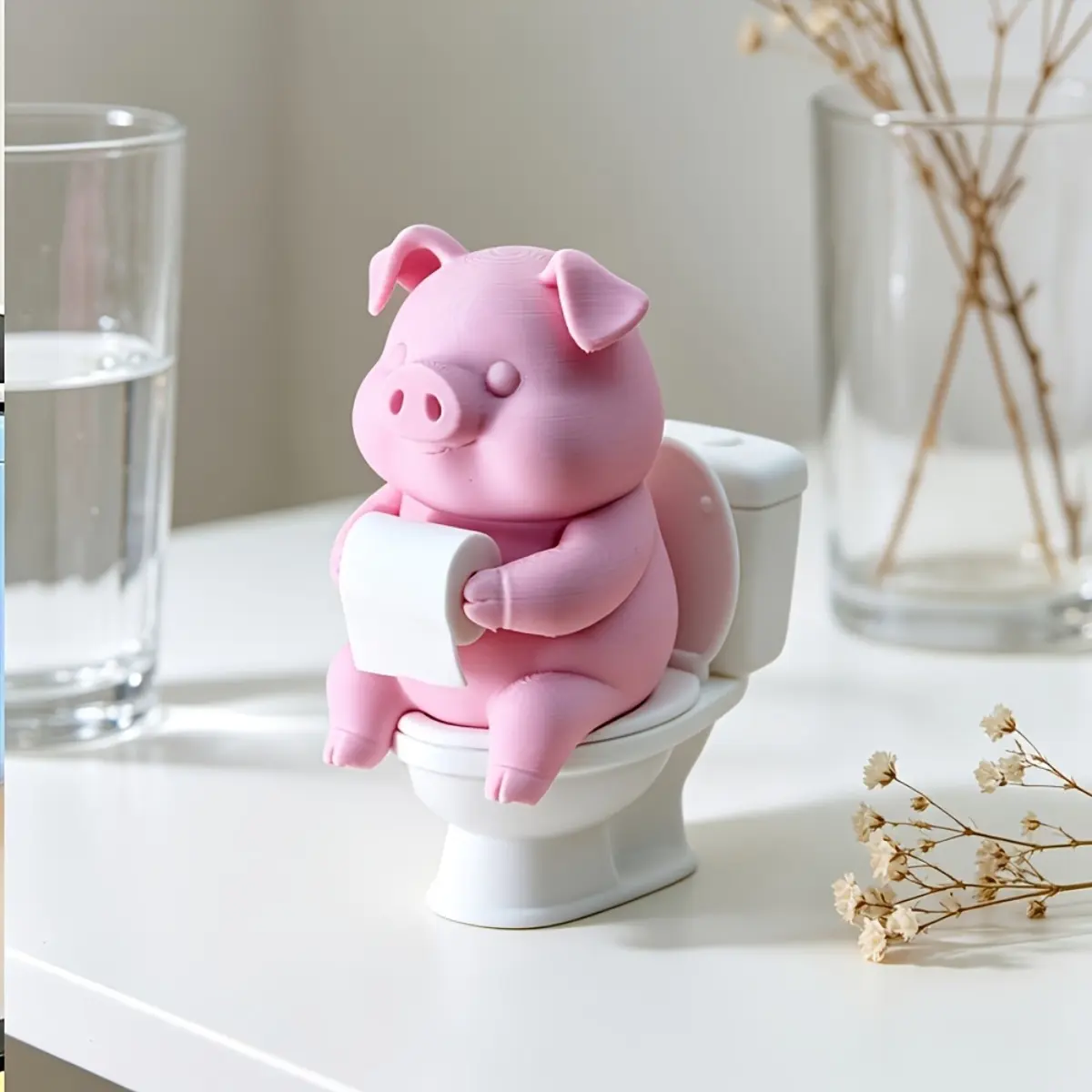 2 Pack Pink Pig Sitting on Toi - đánh giá và giá Home Goods Bathroom Vanity